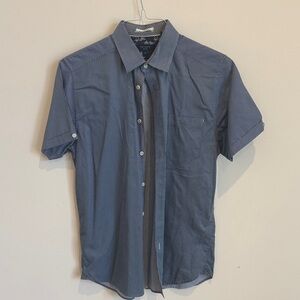 Ted Baker Navy Patterned Short Sleeve Shirt